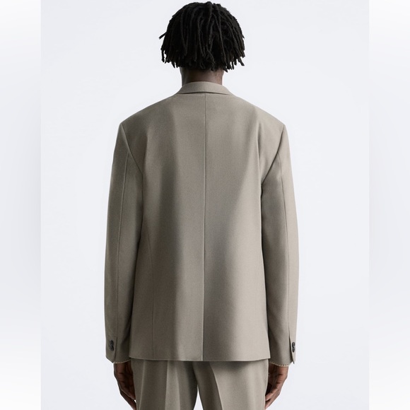 Zara NWT Greenish Textured Suit Jacket size US 38 - Picture 3 of 10